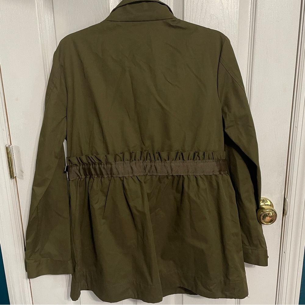 Vera Wang Military Army Green 4 Pocket Utility Jacket with Bow Front Tie Medium - Picture 9 of 9